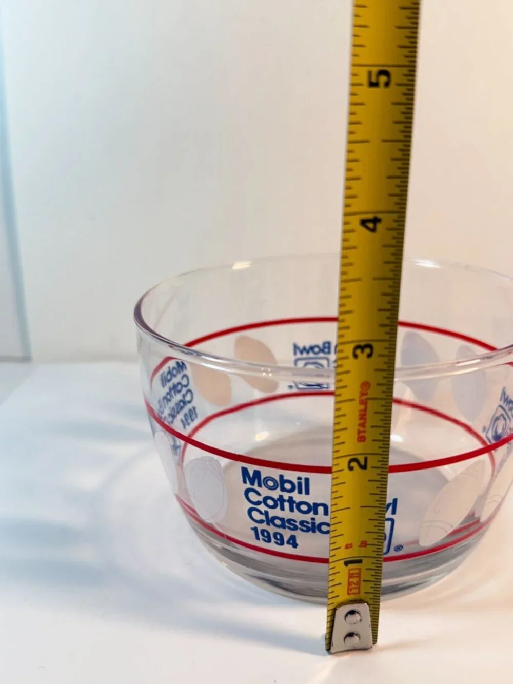 Vintage Football Mobil Cotton Bowl Classic 1994 Glass Snack Candy Cereal Bowl
